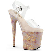 Pleaser Flamingo 808Mb Clear Blush Gold Marble Platform Shoes